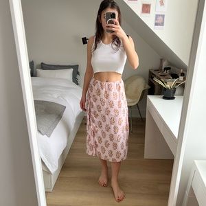 Pink Silk Slip Skirt